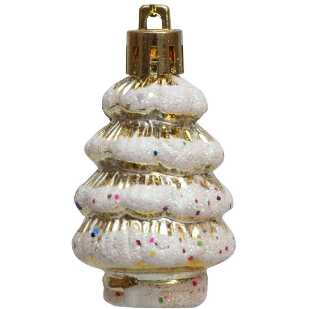 6 шт./коробка пластиковая елочная игрушка окрашенные кедровые рождественские украшения