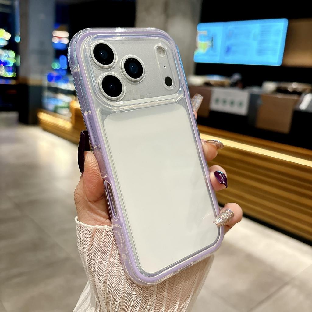 Модный прозрачный цветной противоударный чехол 2-в-1 для iPhone 17 Pro Max 16 15 14 13 Чехлы для телефонов Защитная задняя крышка Скины Оболочка
