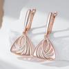 Уникальные геометрические серьги-капли цвета розового золота для женщин, блестящие аксессуары с натуральным цирконом, повседневные изящные украшения в подарок