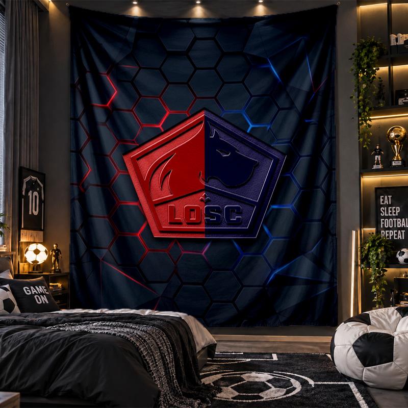 Wall Hanging Tapestry LOSC Lille FC Print Cloth for Living Room Bedroom Home Decor