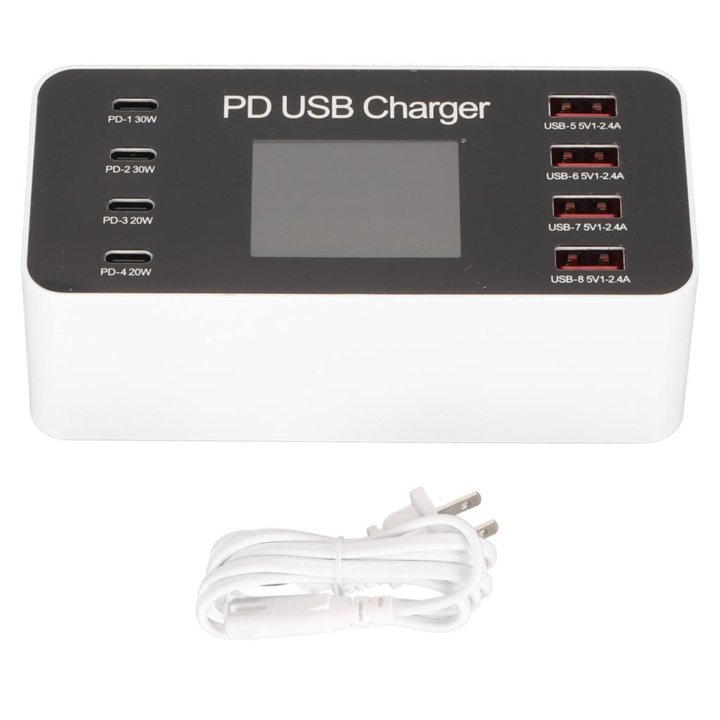 USB зарядная станция 65 Вт концентратор 8 портов USB A USB C PD быстрая многозарядная док-станция защита цепи