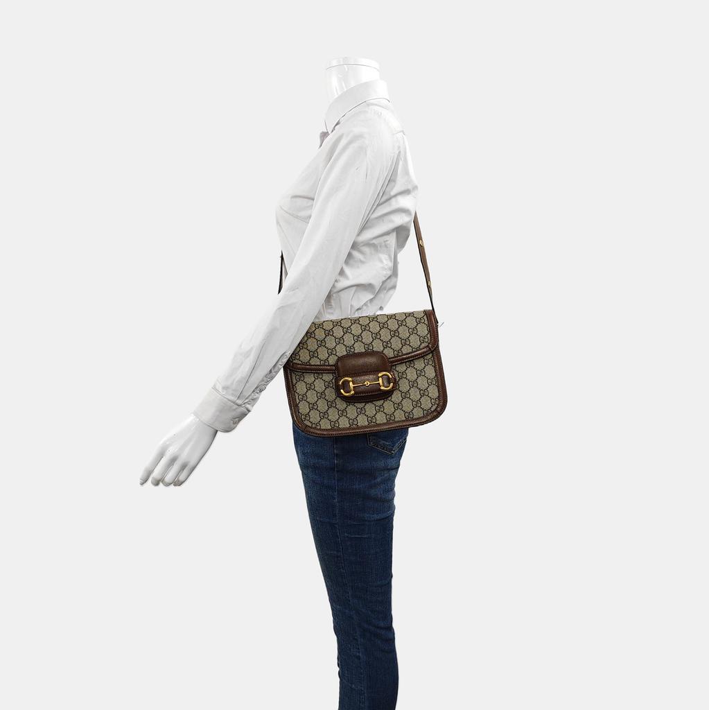 [Pre-Owned] Horsebit 1955 Logo Canvas And Leather Saddle Bag - Very Good #1JTWP5D