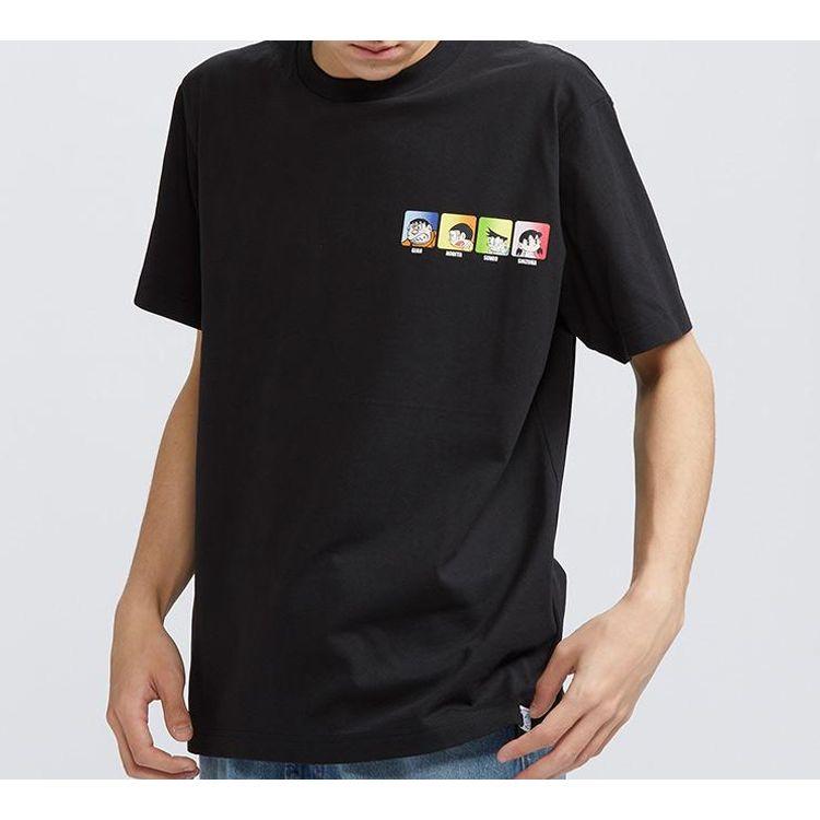 Uniqlo Футболка с графическим принтом персонажа мультфильма, унисекс, черная, 430194-09