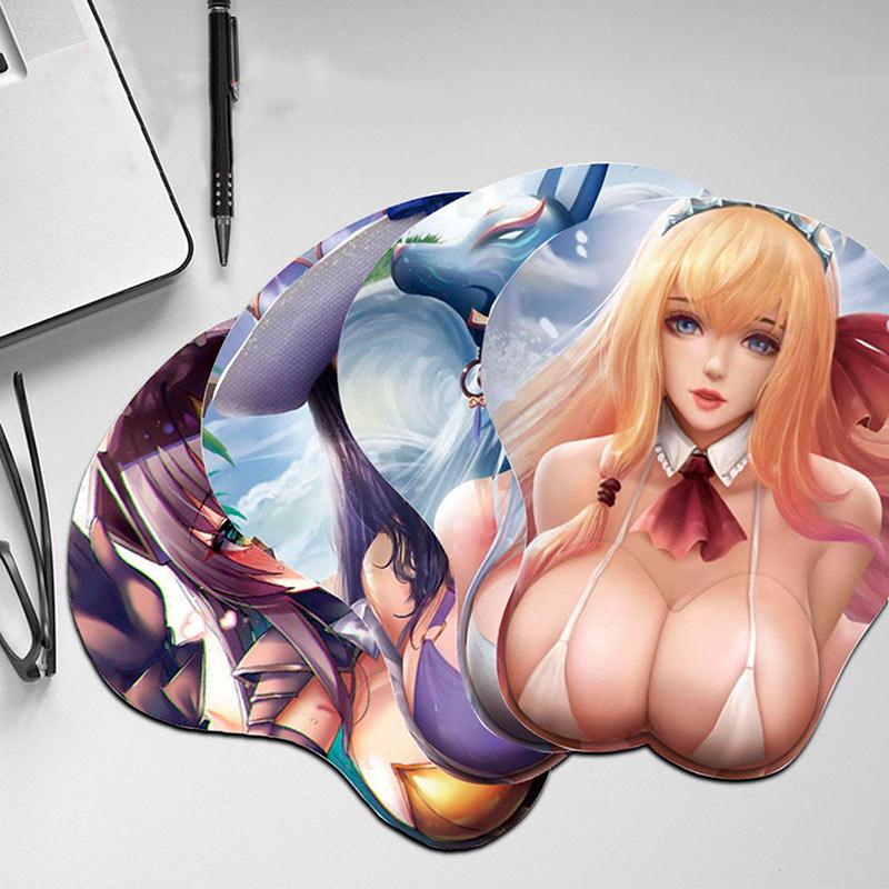 Sexy Mouse Pad Anime 3D Breast Mousepad Wrist Rest Silicone Creative Mouse Mat