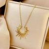 Fashion Irregular Cold Wind Sun Shining Collarbone Chain High Sense Niche Design Gold Pendant Necklace