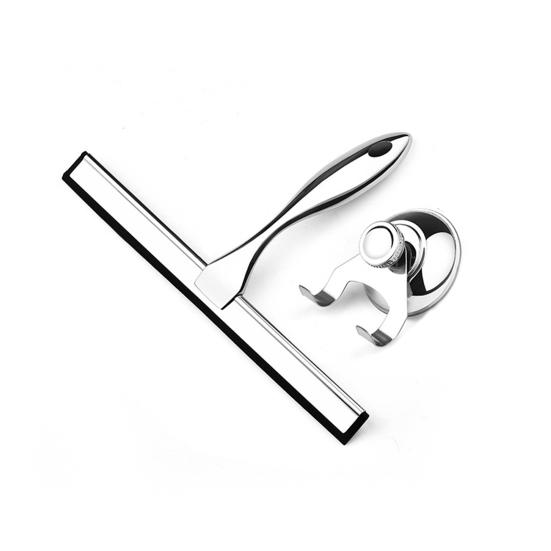 Скребок для стеклянных дверей Эргономичная ручка Нержавеющая Удобная ручка с крючком Легко повесить Скребок для душа для стеклянных дверей Инструмент для чистки окон