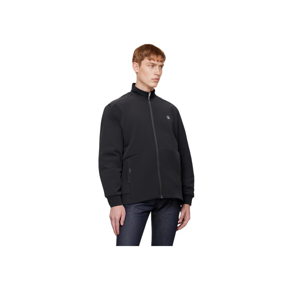 Fila Однотонная утолщенная куртка на молнии со стойкой Мужские куртки Черный F51M417505A-BK