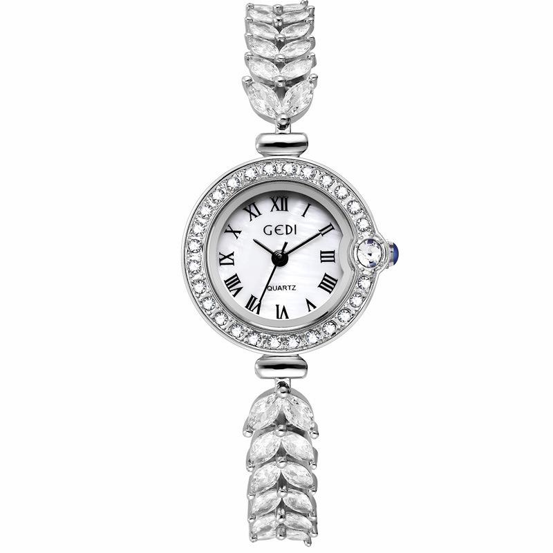 Elegant Watches for Women Silver Rhinestone Fashion Casual Luxury Ladies Watches Waterproof 3Bar Simple Design Top Brand