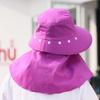 Summer Wide Brim Sun Hat For Women With Neck Coverage In Light Pink Cotton For Outdoor Work