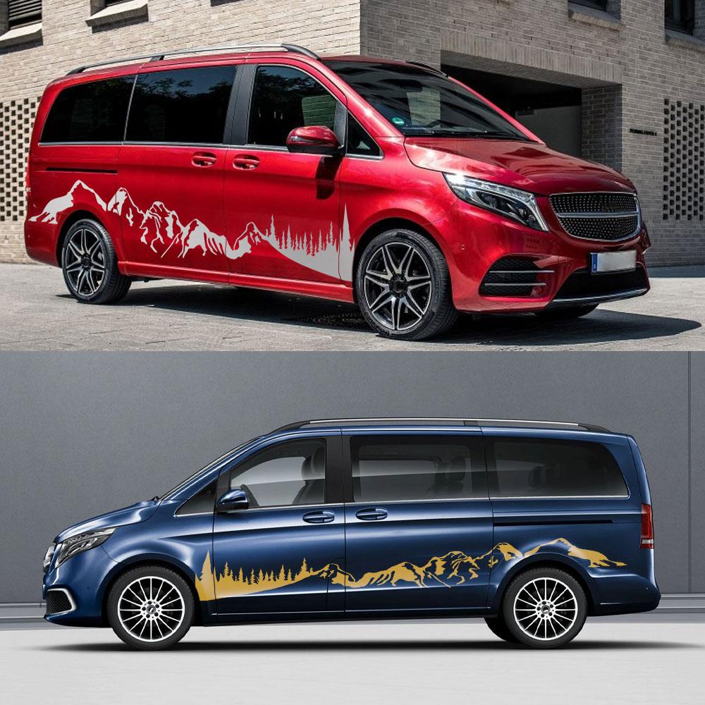 2 шт./лот Автомобильные наклейки для Mercedes Benz Vito V-Class W447 Viano W639 Автодом DIY Графика Виниловые наклейки Аксессуары для тюнинга