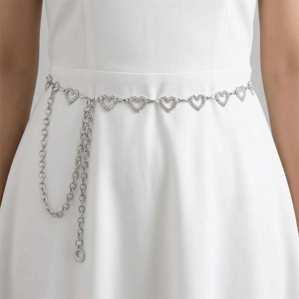 Rhinestone Body Jewelry Tassel Bikini Belly Chain Adjustable Heart Waist Chain Female