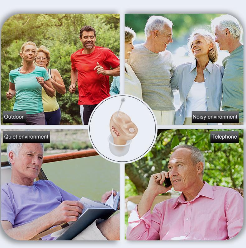 Mini Invisible Hearing Aids For Deafness Wireless Headphones Ear Adjustment Tools Audio Amplifier Listening Devices