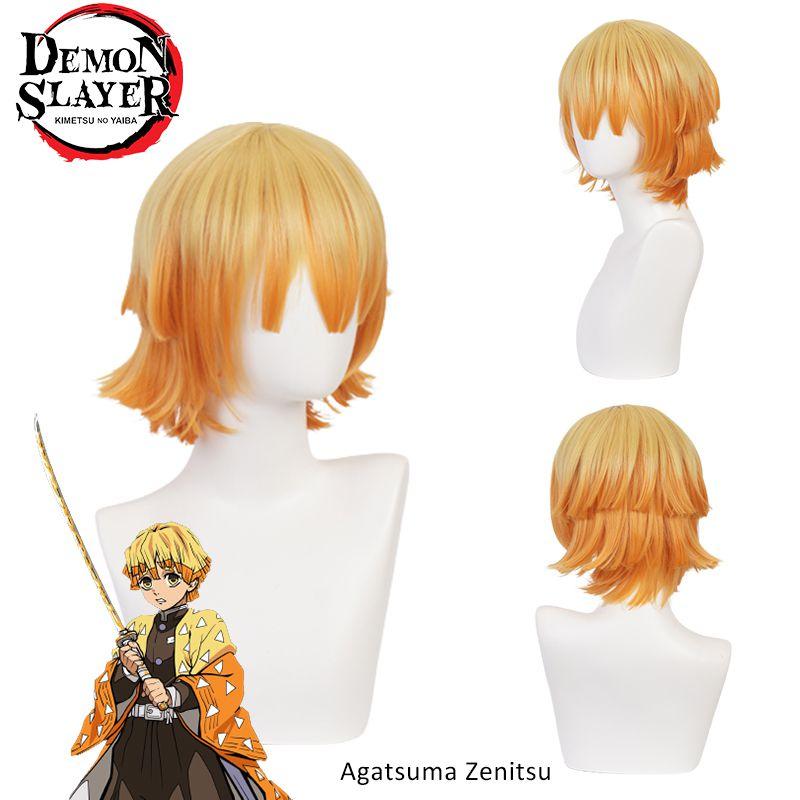Agatsuma Zenitsu Demon Slayer Wig Heat-resistant Short Hair For Halloween