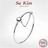 Sale 100 %Real 925 Sterling Silver Pan Bracelet For Women Fit Original Design Snake Charms Bangle Diy High Quality Jewelry