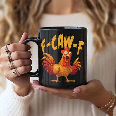 Персонализированная кружка F-Caw-F Chicken 15 унций керамическая кофейная чашка смешной петух сельскохозяйственное животное