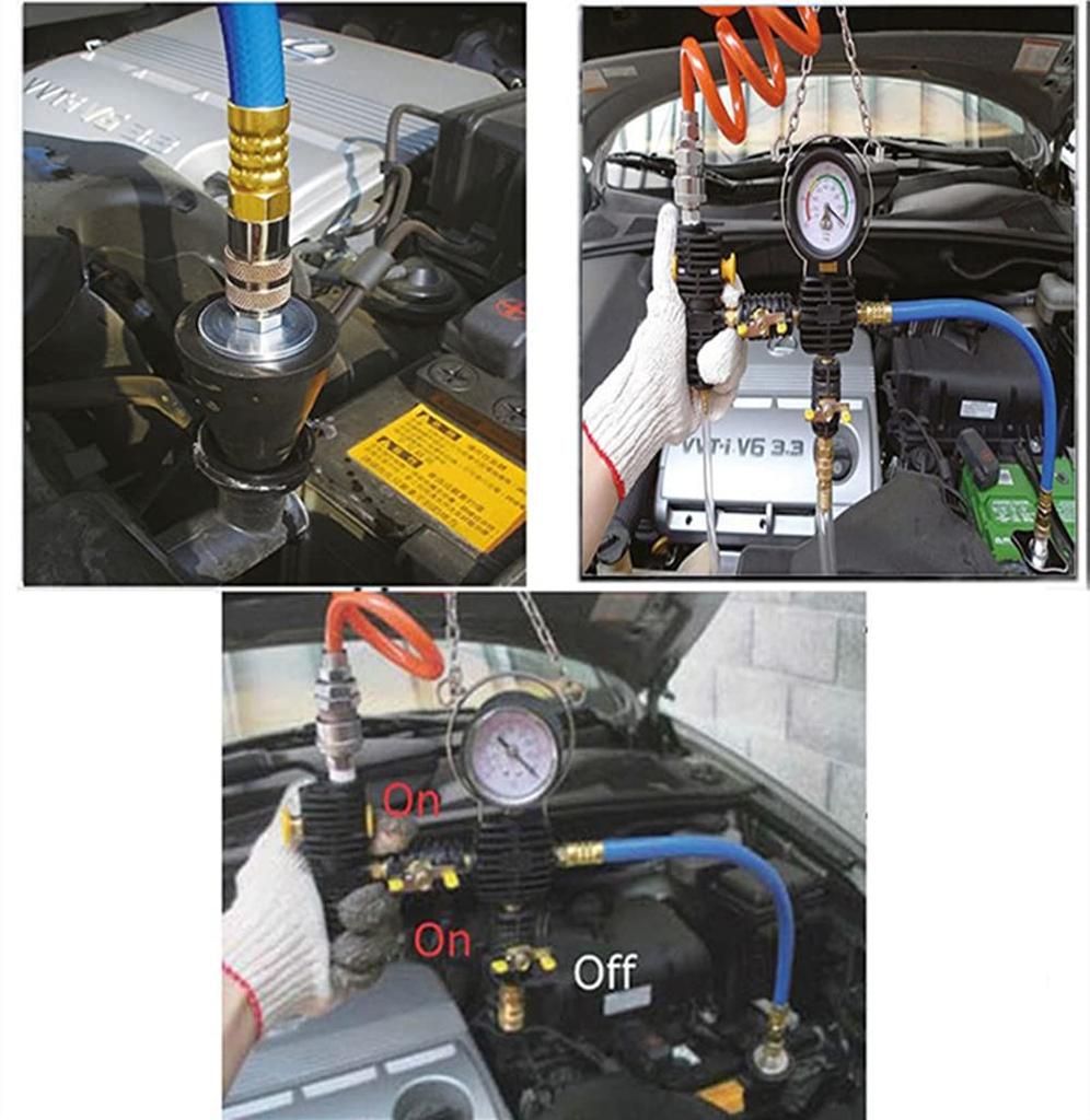 Radiator Leak Tester and Pressure Test Cooling System Test Tool Kit for Leak Inspection 34-Piece Kit,