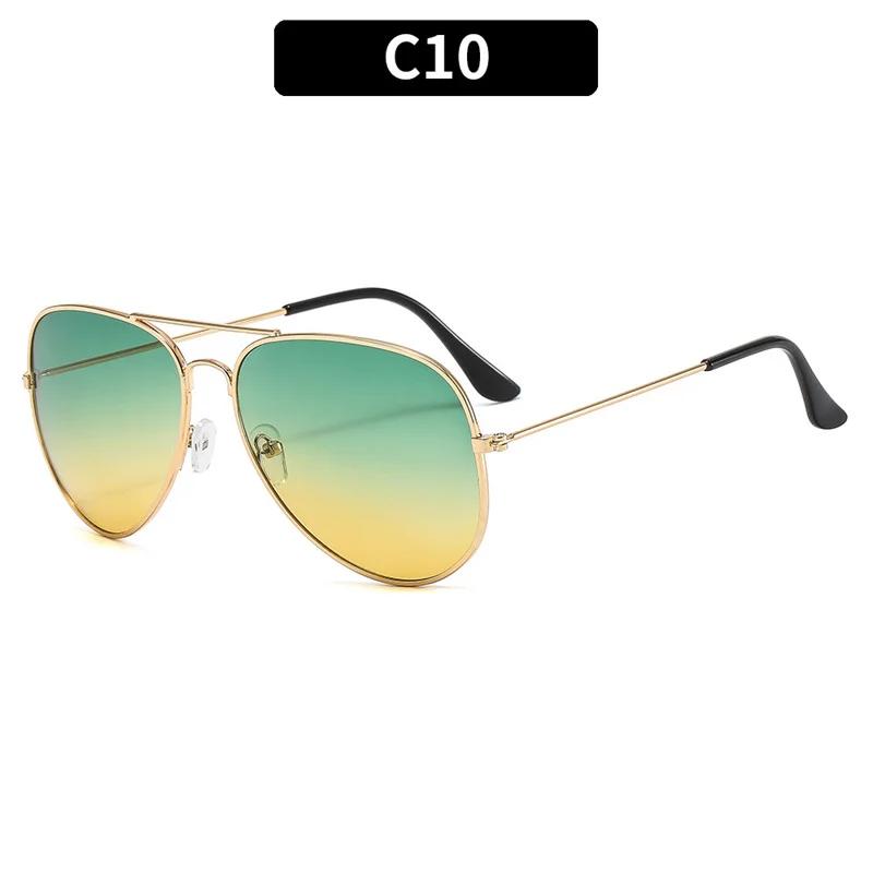 Роскошный бренд Двойной мостик авиационные солнцезащитные очки для женщин и мужчин сплав оправа пилот океан градиентные линзы солнцезащитные очки для женщин и мужчин очки