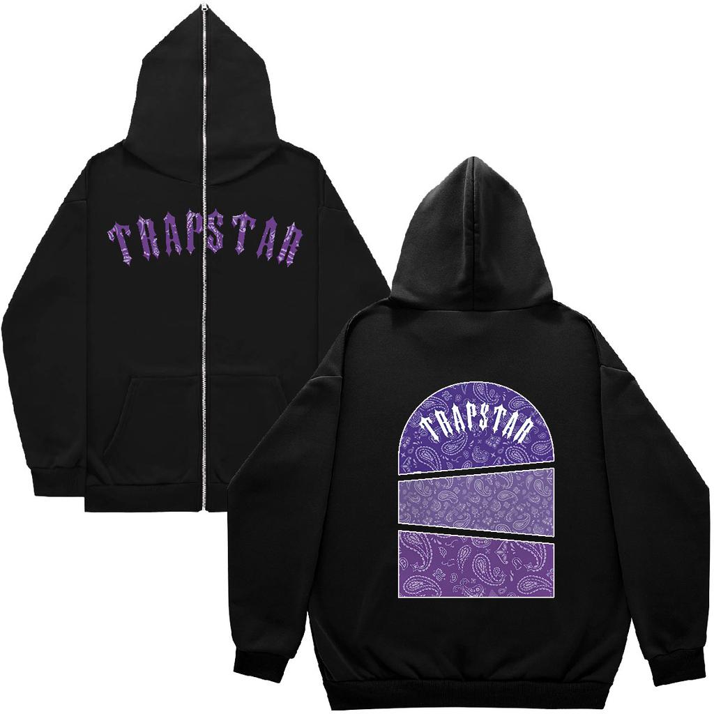 American revenge fleece sweater men's and women's high street hoodies Trapstar zip-up cardigan jacket autumn and winter