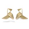 [P1228] - Gold Plated 'Origami' Earrings (traditional Casserole Dish) - 10 Mm