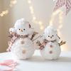 Розовая плюшевая вязаная рождественская кукла-снеговик, декоративный элемент и настольное рождественское украшение в 2025 году