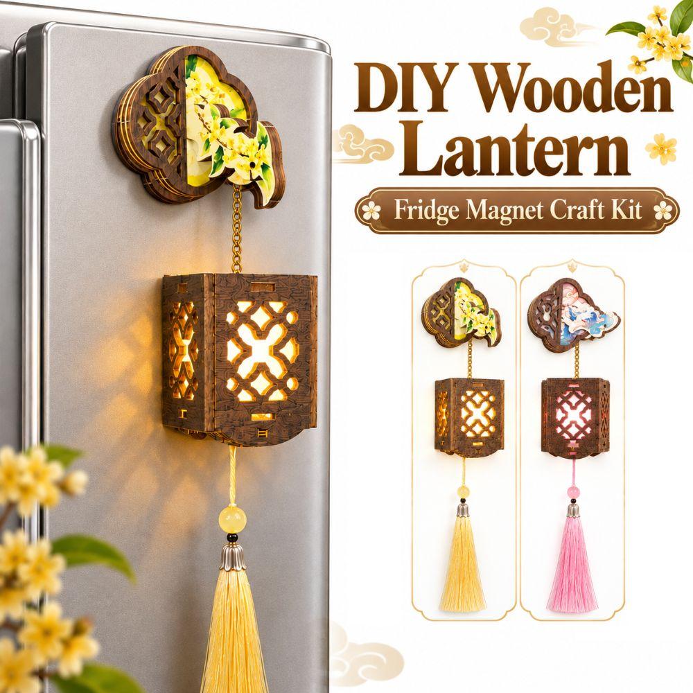Wooden Refrigerator Magnet DIY Assembly Decorative Fridge Magnet Refrigerator Stickers Home Decor