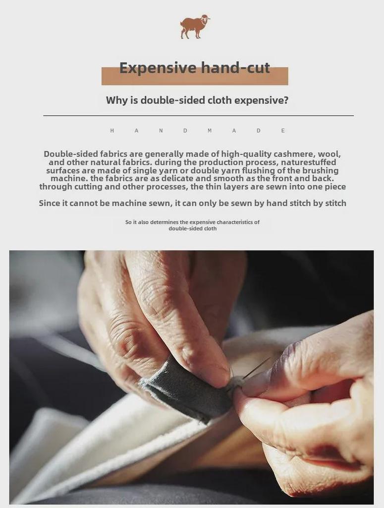 Мужское шерстяное пальто средней длины с капюшоном и большими карманами, осень/зима 2023 года, двухстороннее, ручной работы.