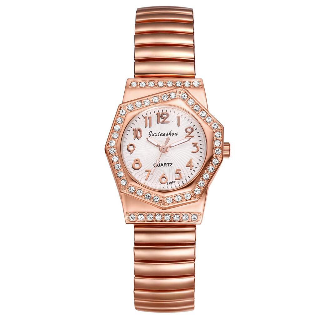 Watch Cute Analog Display Pink Stretchable Strap Waterproof Quartz Leisure Business Fashion Accessory Birthday Anniversary Christmas Day Gift for Her