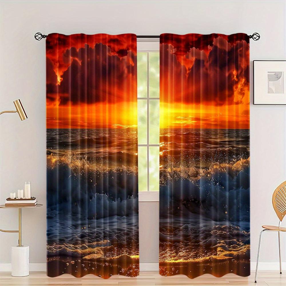 2 шт. Лесной пейзаж, пейзажные шторы в стиле ар-деко, карманные шторы, подвесные термоизолированные длинные панели, набор для спальни, гостиной