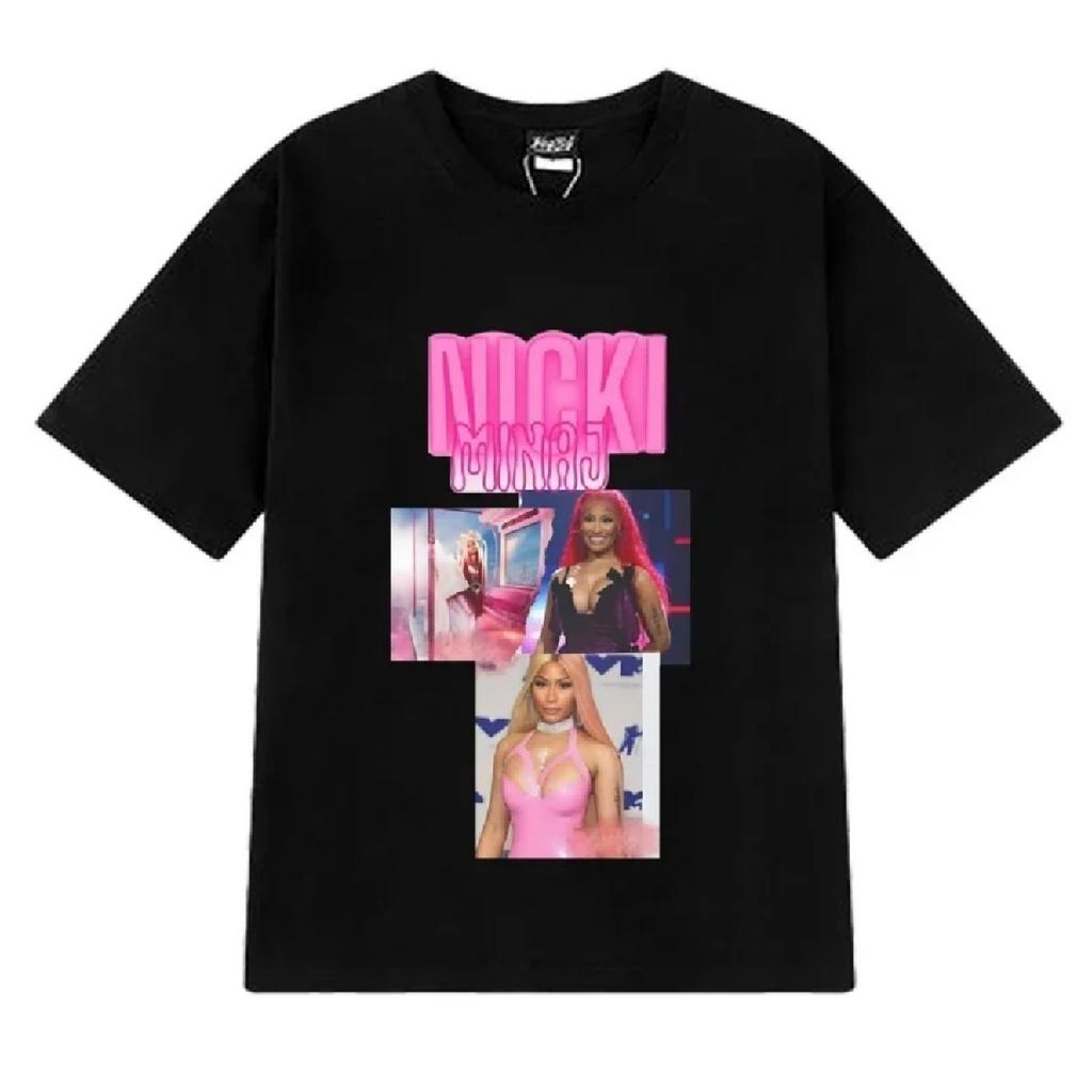 Hot Rapper Nicki Minaj Cute Graphic Black T Shirts Men Women Fashion Hip Hop Streetwear Unisex 100% Cotton Short Sleeve T-shirt