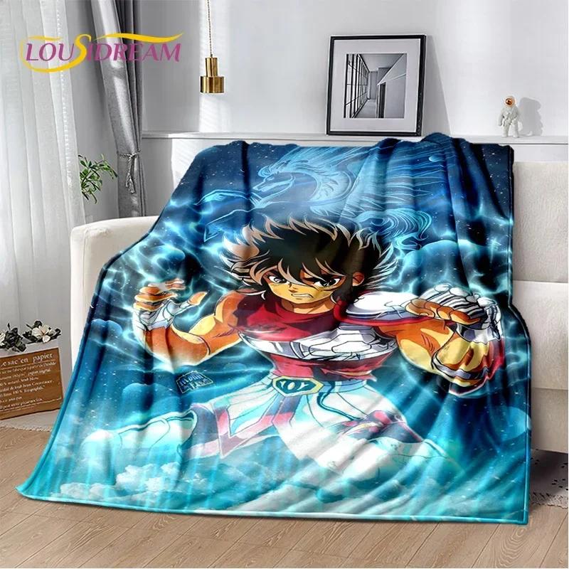 Мягкое фланелевое одеяло из мультфильма Saint Seiya 3D Retro для кроватей, диванов, пикников, пледов для отдыха на свежем воздухе, подарков