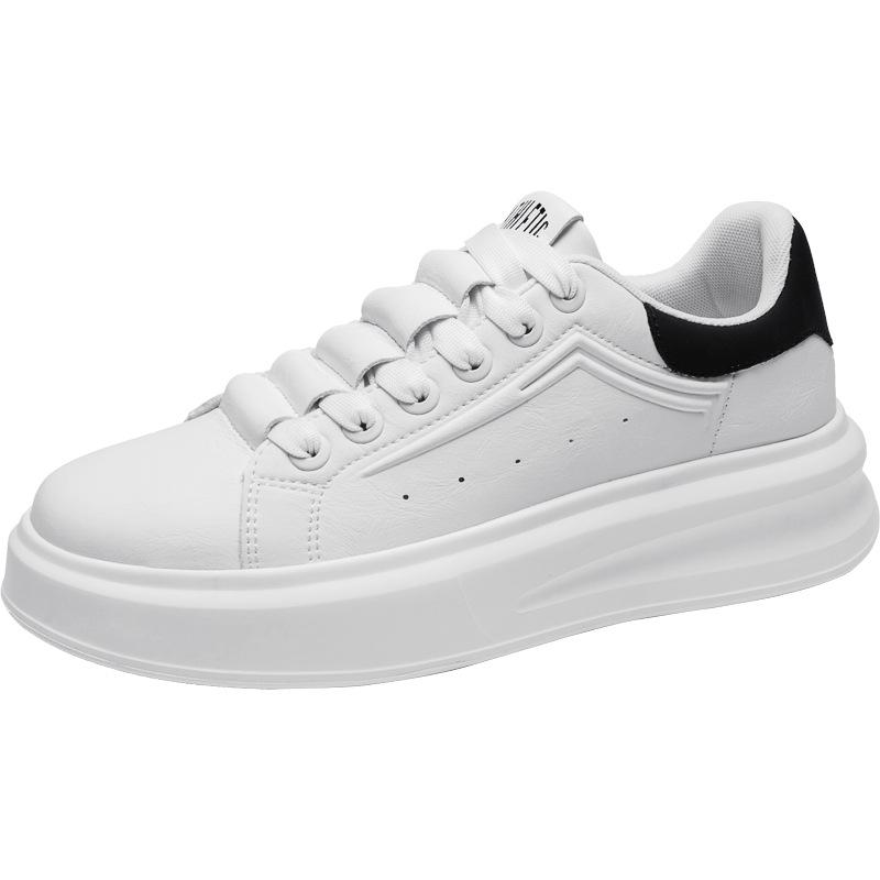 Осенняя новинка из микрофибры с кожаной поверхностью, дышащие маленькие белые туфли, универсальные повседневные легкие спортивные туфли для сноуборда, мужская обувь на платформе с защитой от холода