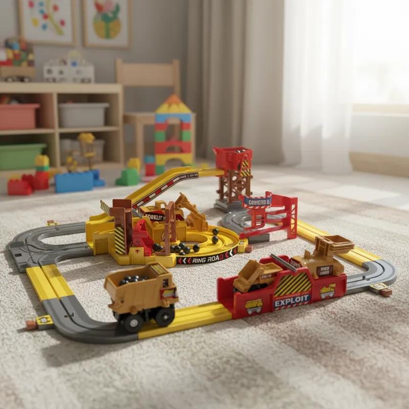Non-Toxic Engineering Vehicle Mine Cart Adventure Railway Track Set Powered Electric Educational Toy Gift For Kids All Ages