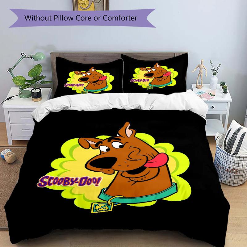 Scoobydoo Mystery Night Print 3Pcs Bedding Setduvet Cover With 2 Bedropillowcase Home Birthday Gift