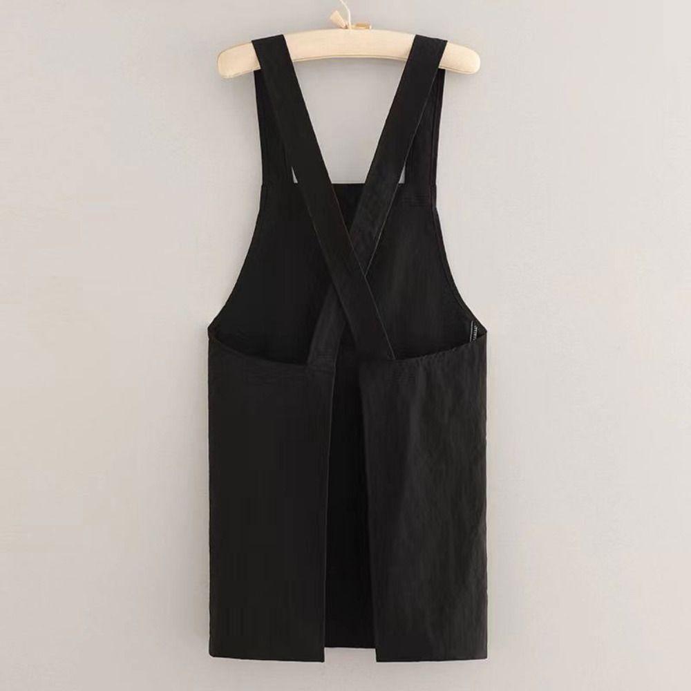 Водонепроницаемый кухонный фартук Маслостойкий Рабочая униформа шеф-повара Фартук с перекрестными лямками Женский/Мужской