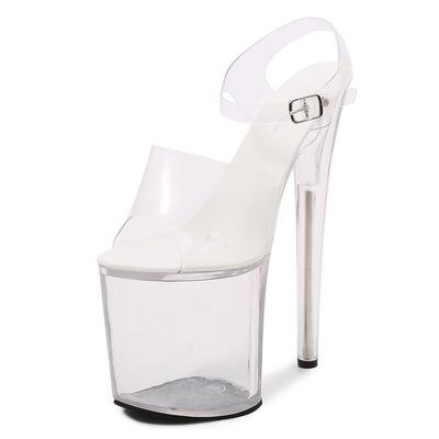 Женская обувь на высоком каблуке с кристаллами на тонком каблуке, пикантная водонепроницаемая модель на платформе для ночного клуба, для выступлений на сцене, каблук 20 см, платформа 10 см, LFD