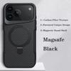 Металлическая рамка-подставка с текстурой из углеродного волокна Для чехла Magsafe для iPhone 17 16 15 14 13 Pro Max Air Мягкий резиновый магнитный чехол