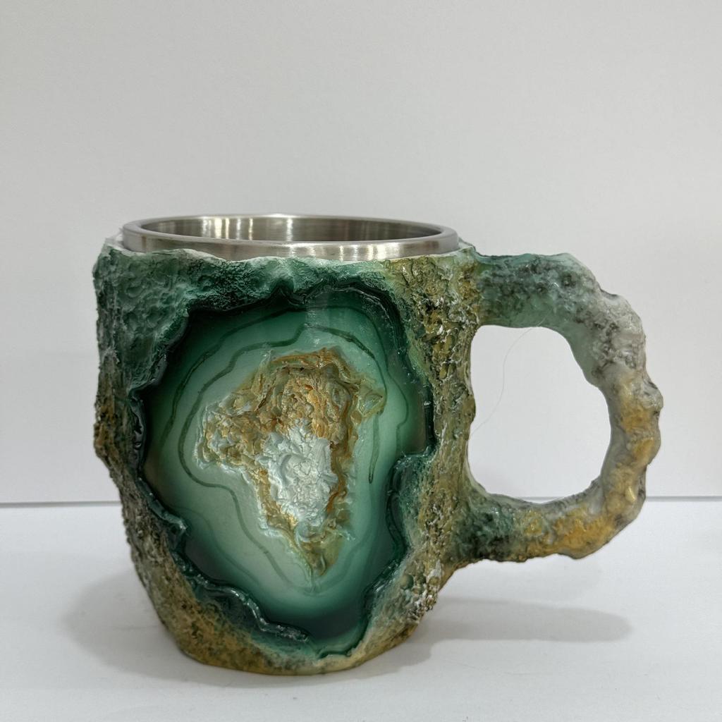 2024 Elegant Translucent Mineral Resin Coffee Cup - Colorful Luxury Gift