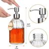 400ml Glass Soap Dispenser with Stainless Steel Stainless Steel Pump Manual Multiple Filling Pump for Bathroom Kitchen Liquid Soap Dispensers | Liquid