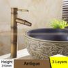 Basin Faucet Antqiue Brass Bamboo Waterfall Bathroom Sink Faucet Single Lever Deck Bath Toilet Mixer Water Tap WC Taps ZLY-6660