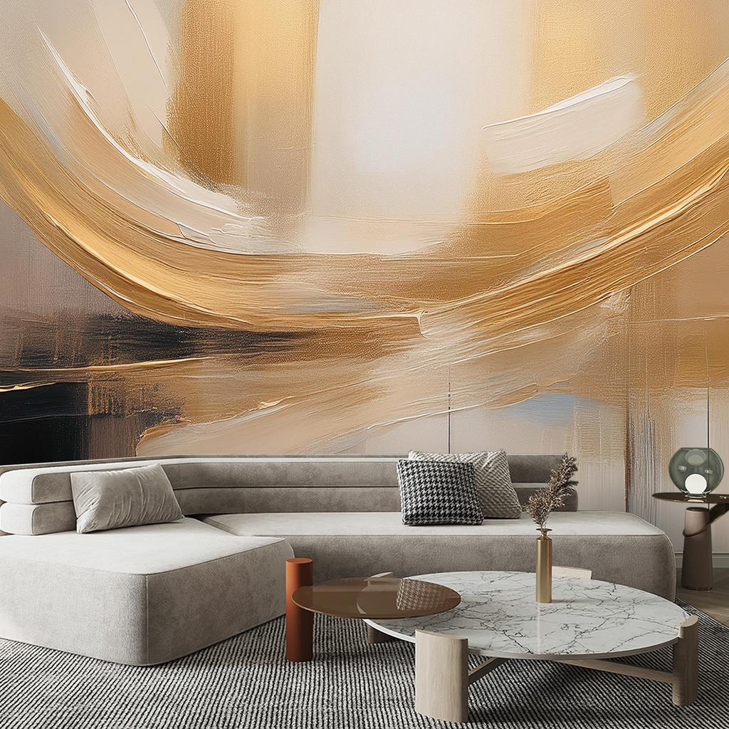 Wallpaper Painted Abstraction Beige