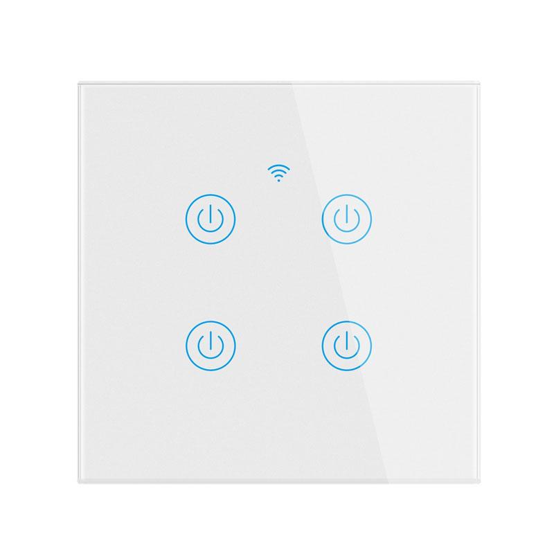 LangYeao UK EU 1/2/3/4 Gang 10A Home Automation WiFi Smart Light Wall Touch Switch Apple Siri Homekit with Neutral Wire