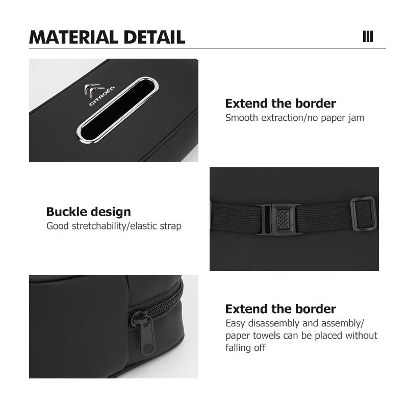 Leather Car Logo Tissue Box Seat Hanging Paper Towel Storage Bag For Citroen C4 C3 C5 C1 C2 C6 C4L DS3 DS4 Berlingo Picasso