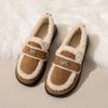 CRLAYDK Luxury Winter Women's Faux Fur Lined Moccasins Comfort Suede Slip On Warm Outdoor Indoor Flat Loafers for Ladies