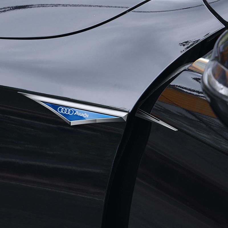 For Audi A3 A4 A5 A6 A7 A8 S3 S4 S5 S7 S8 RS3 RS4 RS7 R8 B9 C7 Car Side Badge Decal Fender Sticker Bumper Decoration Accessories