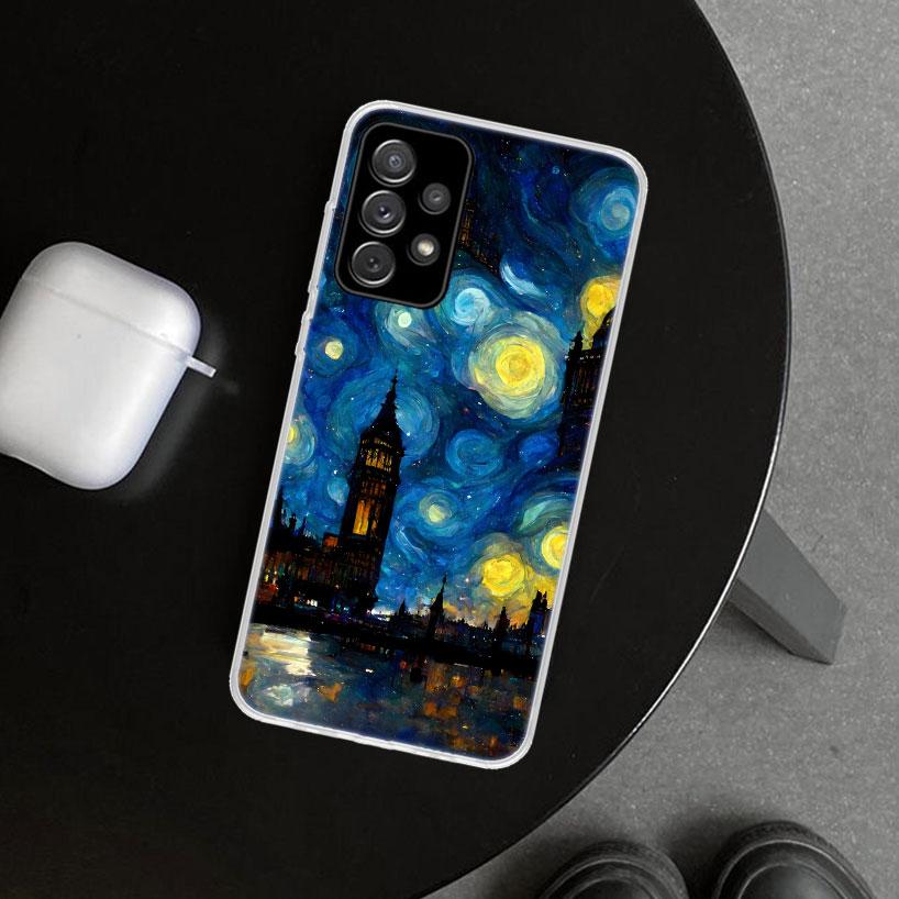 Чехол для телефона «Звездная ночь» Ван Гог для Samsung Galaxy A12 A22 A32 A52 A72 A02S A51 A50S A31 A20S A10S Note 20 Ultra 10 P