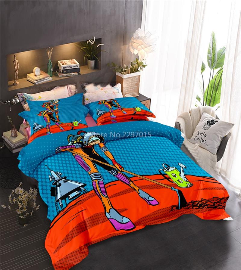 Universe Astronaut Printed Bedding Set 3d Duvet Cover Pillowcase 2/3pcs Twin Full Queen King Size Bedclothes Home Textile Gifts