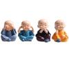 3/4Pcs Resin Crafts Gift Lovely Little Monk Sculptures Cute Monks Buddha Statues Creative Buddha Dolls Table Car Decoration