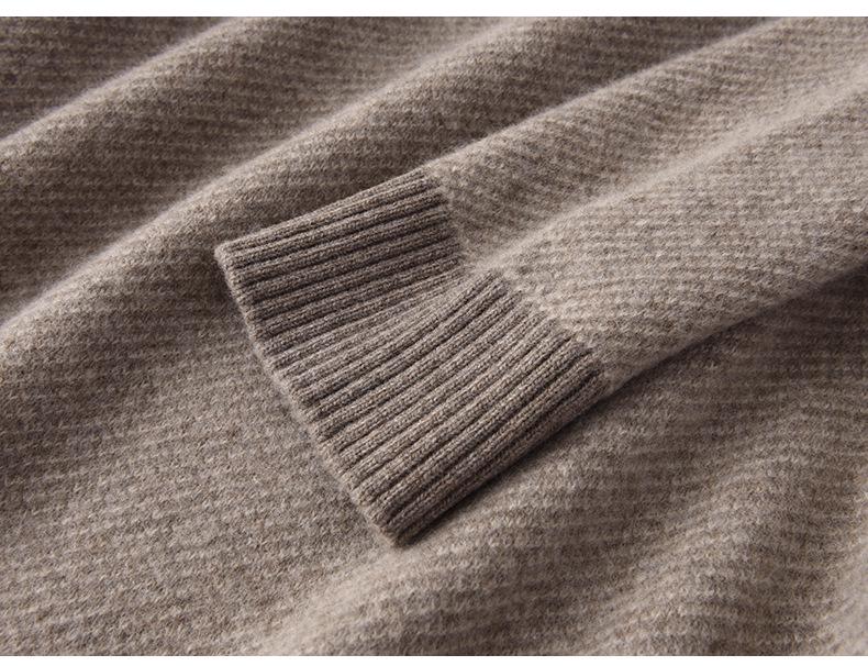 Мужской весенне-осенний свитер на молнии с полувысоким воротником - Повседневный, Универсальный, Однотонный пуловер