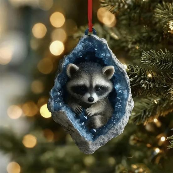 Коробка-календарь обратного отсчета до Рождества 24-дневный адвент-календарь акриловые подвесные украшения с лесными животными усилитель праздничной атмосферы