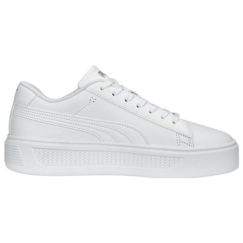 Puma Платформа V3 Женские Низкие Скейт-Кеды Белый Серебристый 390758-01
